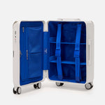 Beige carry-on luggage, The Cabin Trunk Essential by Armoir, interior organization system